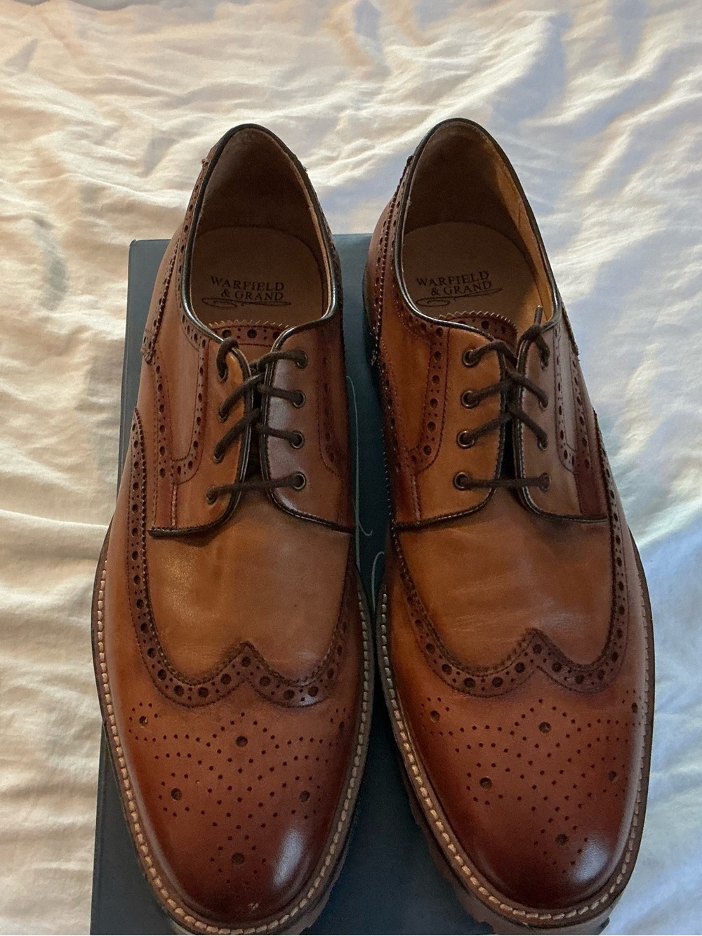 Warfield & Grand Brown Leather Wingtip Oxfords